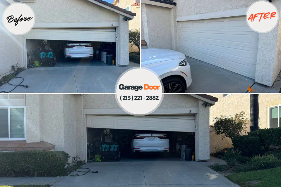 Before and after: garage door repair McGuire AFB, NJ